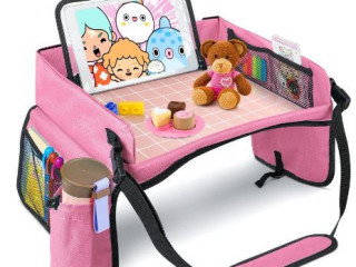 Car Seat Organizer Kids Travel Tray for Kids Essentials Carseat Table Tray Road Trip Activities Toddlers Activities in Car Seat, Stroller, Airplane